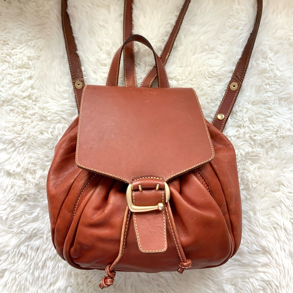 Vintage Italian Brown Leather Backpack